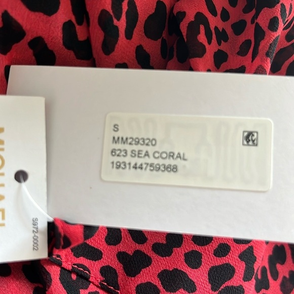 🆕 Michael Kors Women’s Animal Print Sheer Swimsuit Cover Up Sea Coral Sz Small - Picture 4 of 10